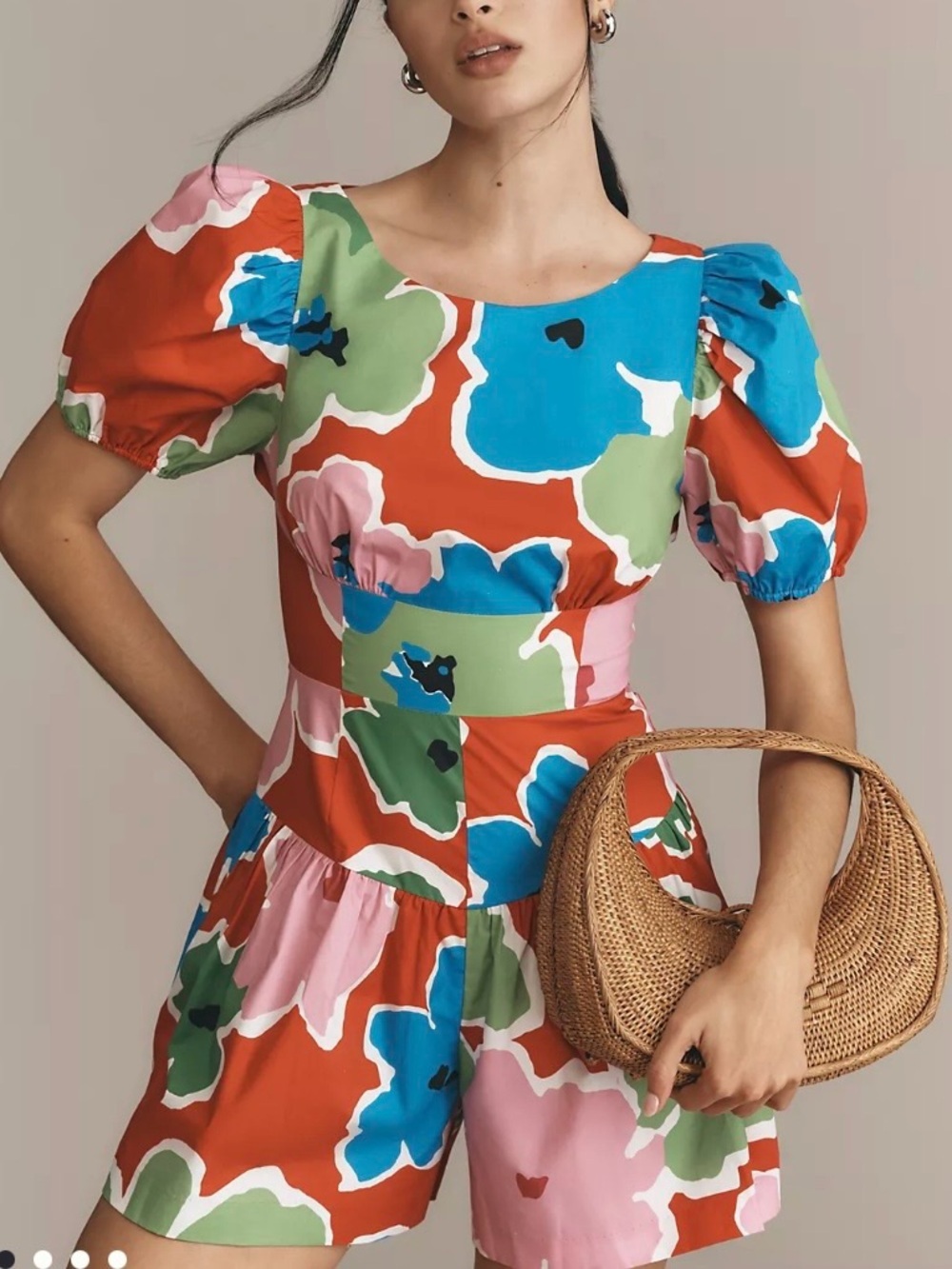 New Plenty Tracy Reese Puff Sleeve Skirty Romper